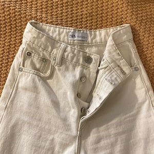 Zara off-white high rise jeans